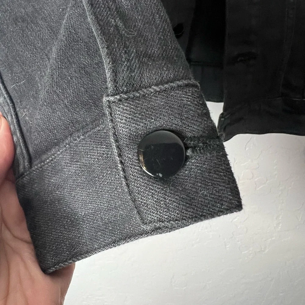 Alexander Wang Axle Crop Denim Black Jacket | XS